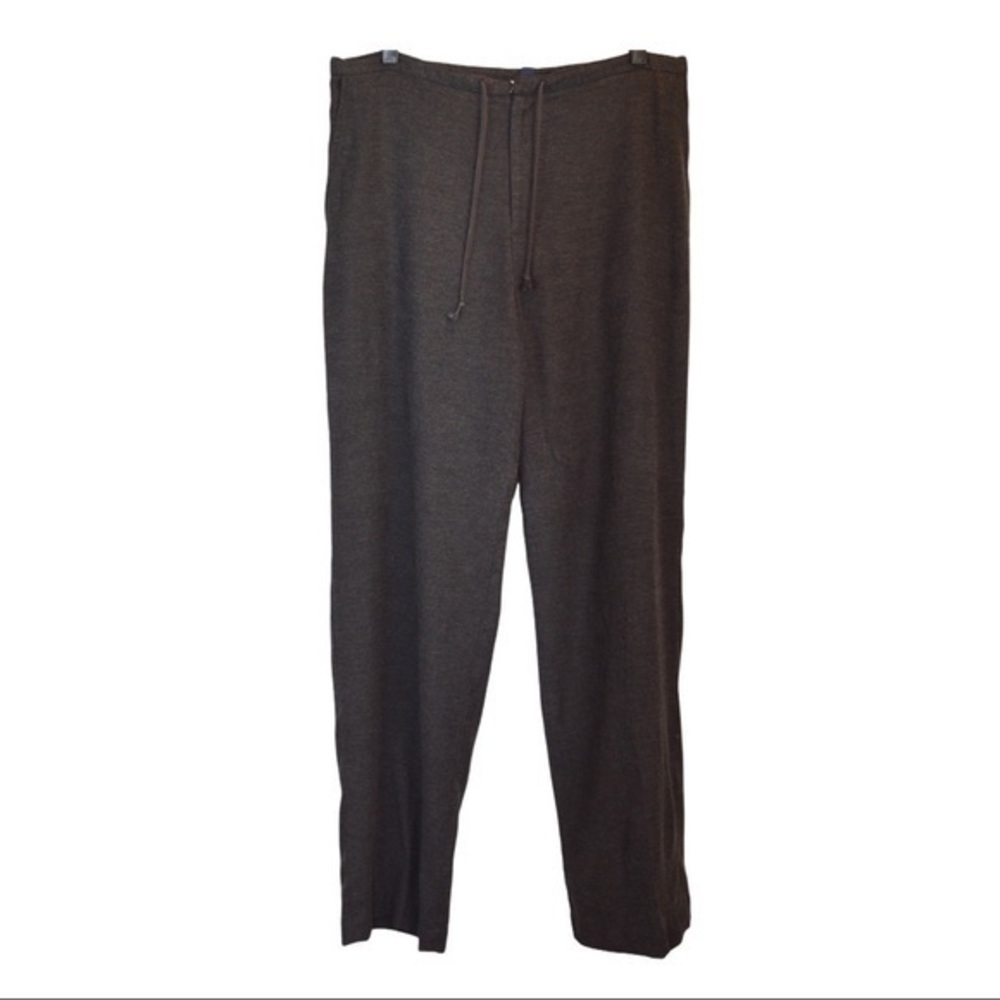 GAP Straight Leg Drawstring Waist Rayon/Polyester Charcoal‎ Grey Pants, Size 12